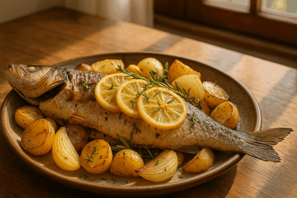 Pescado fresco Crianza Mares y Ríos de España al horno